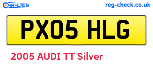 PX05HLG are the vehicle registration plates.