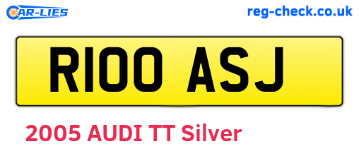 R100ASJ are the vehicle registration plates.