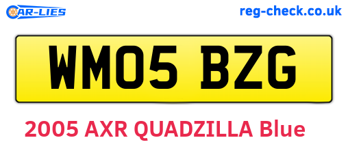 WM05BZG are the vehicle registration plates.