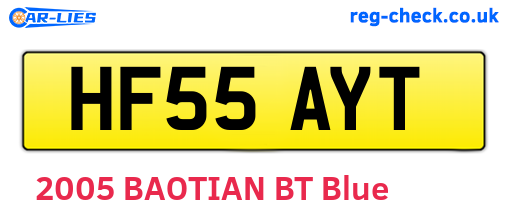 HF55AYT are the vehicle registration plates.