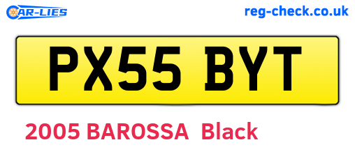 PX55BYT are the vehicle registration plates.