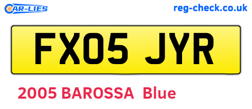 FX05JYR are the vehicle registration plates.