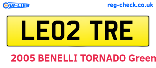 LE02TRE are the vehicle registration plates.