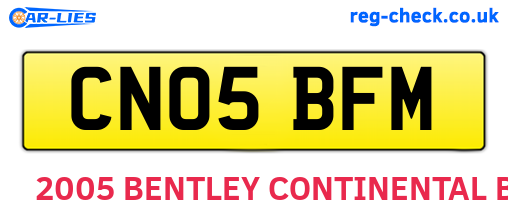 CN05BFM are the vehicle registration plates.