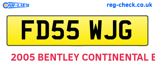 FD55WJG are the vehicle registration plates.