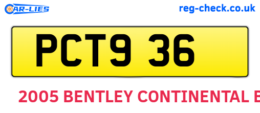 PCT936 are the vehicle registration plates.