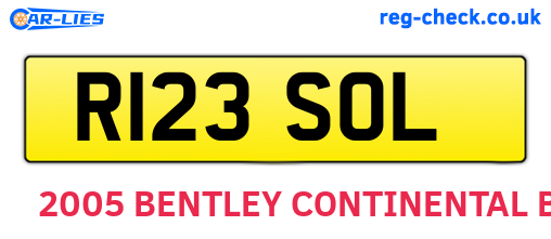R123SOL are the vehicle registration plates.