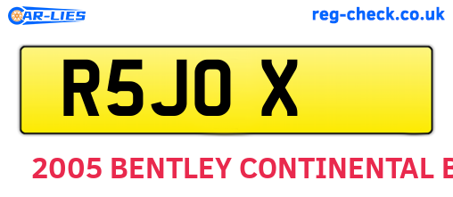R5JOX are the vehicle registration plates.