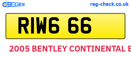 RIW666 are the vehicle registration plates.