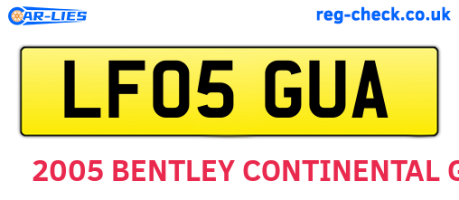LF05GUA are the vehicle registration plates.
