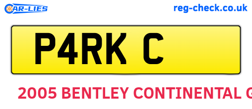 P4RKC are the vehicle registration plates.