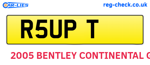 R5UPT are the vehicle registration plates.