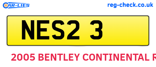 NES23 are the vehicle registration plates.