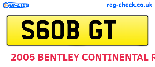 S60BGT are the vehicle registration plates.