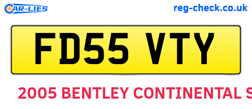 FD55VTY are the vehicle registration plates.