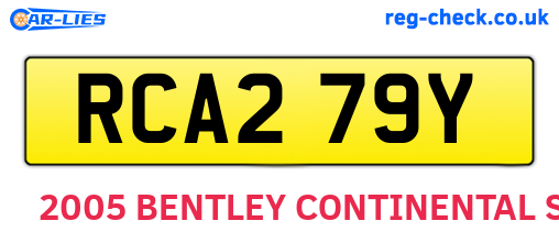 RCA279Y are the vehicle registration plates.