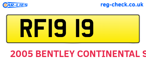 RF1919 are the vehicle registration plates.