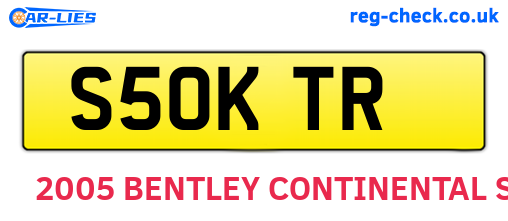 S50KTR are the vehicle registration plates.