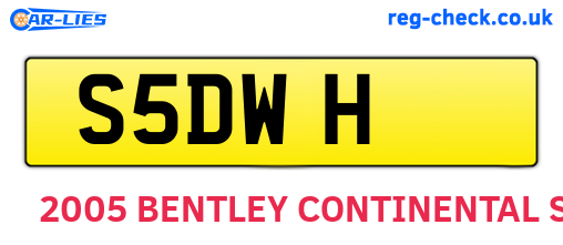 S5DWH are the vehicle registration plates.