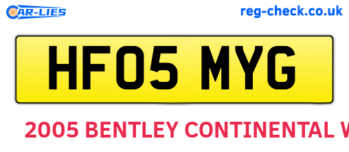 HF05MYG are the vehicle registration plates.