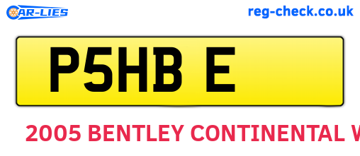 P5HBE are the vehicle registration plates.