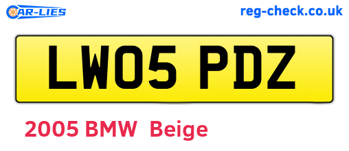 LW05PDZ are the vehicle registration plates.