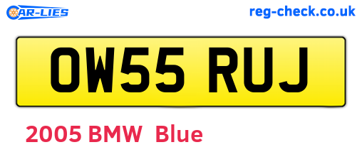 OW55RUJ are the vehicle registration plates.