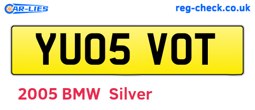 YU05VOT are the vehicle registration plates.