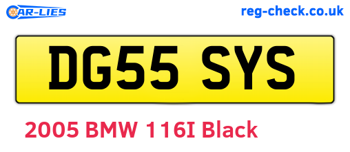 DG55SYS are the vehicle registration plates.