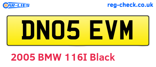 DN05EVM are the vehicle registration plates.