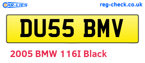 DU55BMV are the vehicle registration plates.