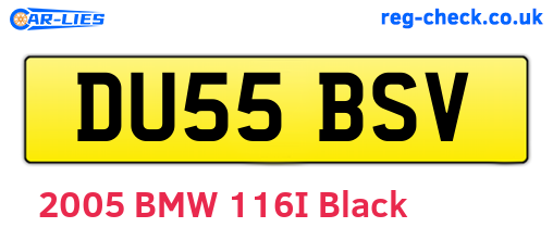DU55BSV are the vehicle registration plates.