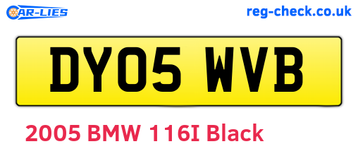 DY05WVB are the vehicle registration plates.