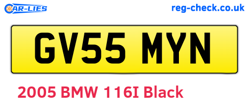 GV55MYN are the vehicle registration plates.
