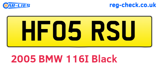HF05RSU are the vehicle registration plates.