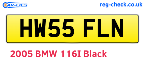 HW55FLN are the vehicle registration plates.