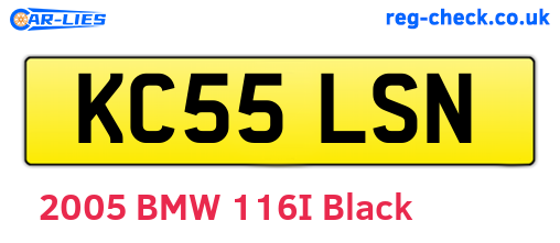 KC55LSN are the vehicle registration plates.