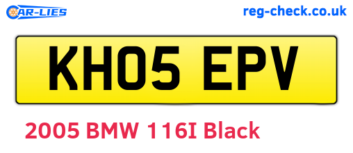 KH05EPV are the vehicle registration plates.