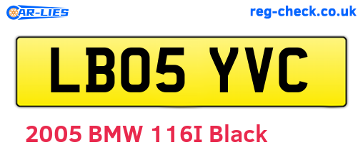 LB05YVC are the vehicle registration plates.