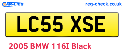 LC55XSE are the vehicle registration plates.