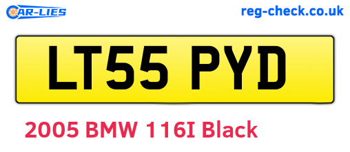 LT55PYD are the vehicle registration plates.