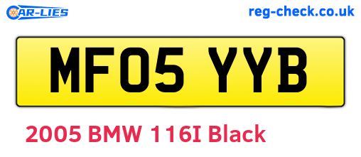 MF05YYB are the vehicle registration plates.
