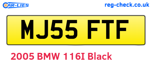 MJ55FTF are the vehicle registration plates.