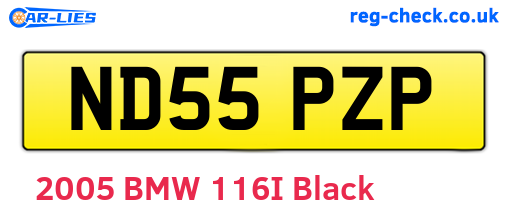 ND55PZP are the vehicle registration plates.