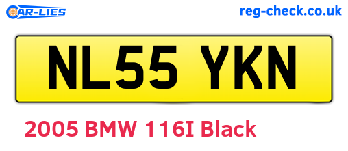 NL55YKN are the vehicle registration plates.