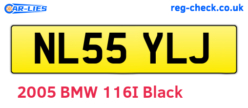 NL55YLJ are the vehicle registration plates.
