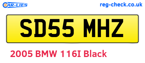 SD55MHZ are the vehicle registration plates.