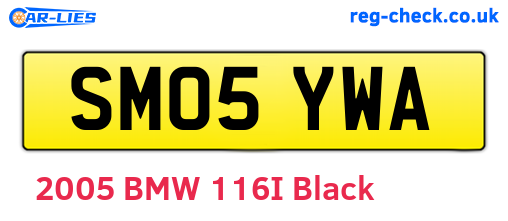 SM05YWA are the vehicle registration plates.