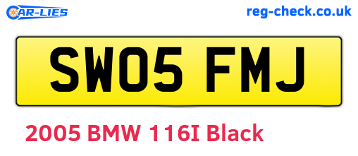 SW05FMJ are the vehicle registration plates.
