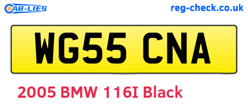 WG55CNA are the vehicle registration plates.